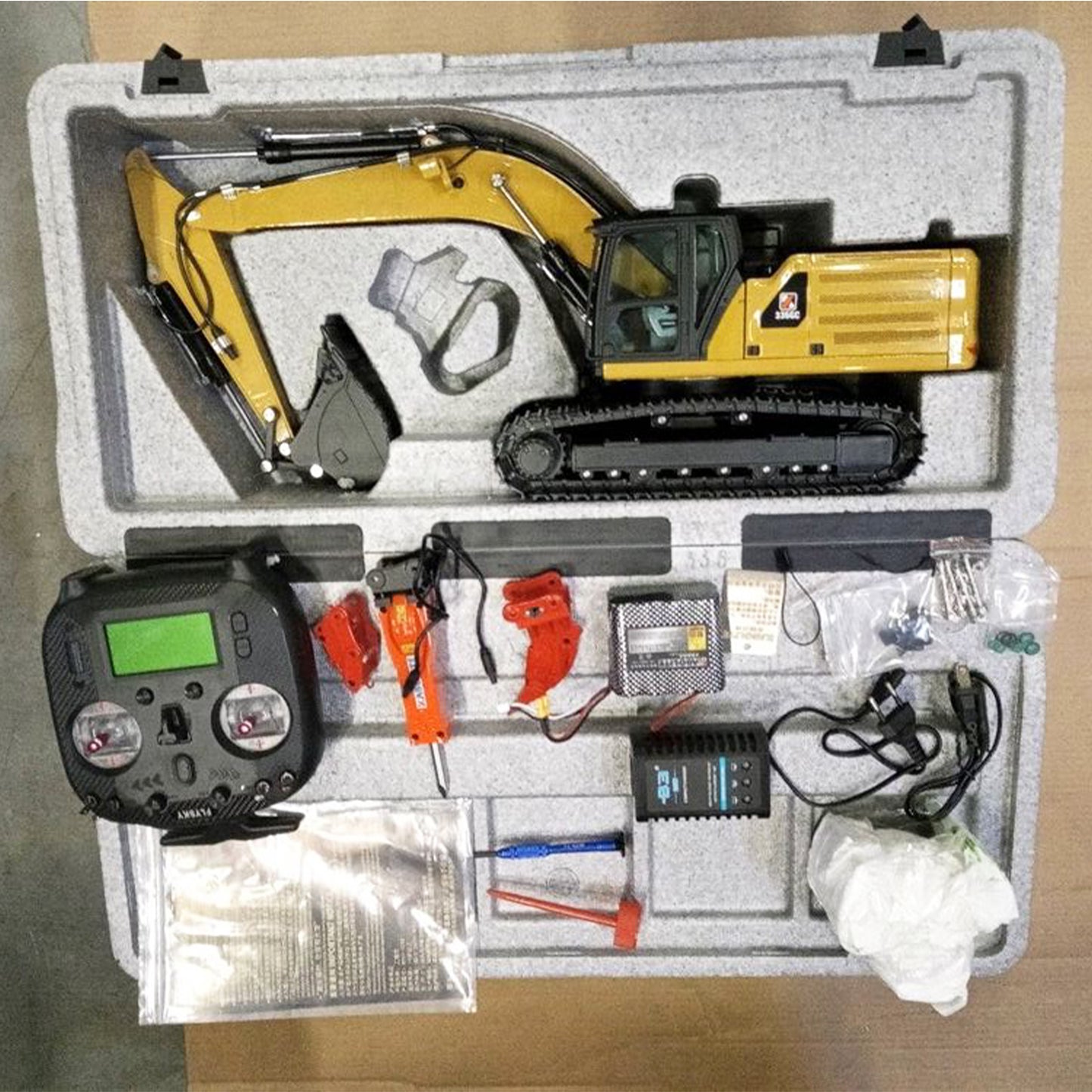 Second Hand Fast Free Shipping Kabolite K961 100S PRO 1/18 RC Hydraulic Excavator RTR Remote Control Digger Flysky ST8 Radio 2S Battery Electric Claw Hammer