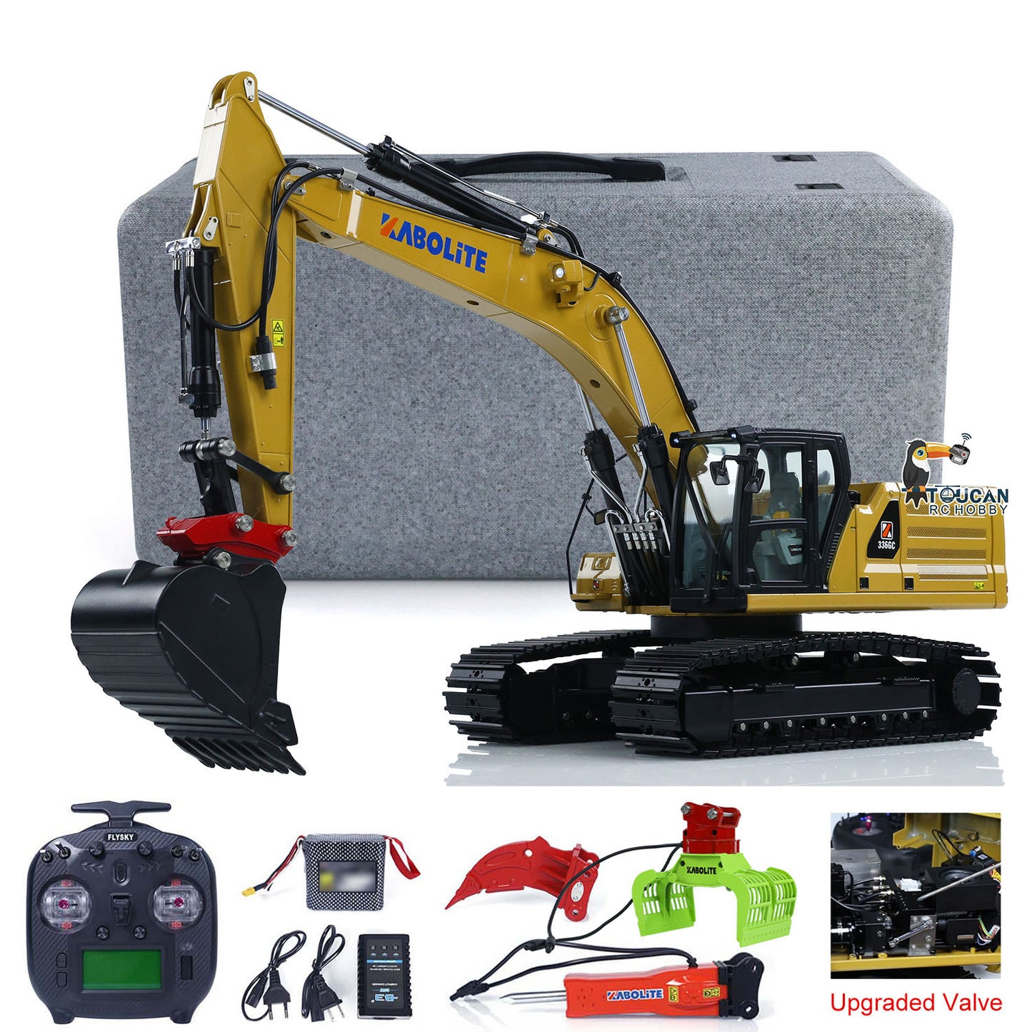 Fast Free Shipping for EU Kabolite 1/18 K961 100S PRO RC Hydraulic Excavator RTR Remote Control Digger Flysky ST8 Radio 2S Battery Electric Claw Hammer