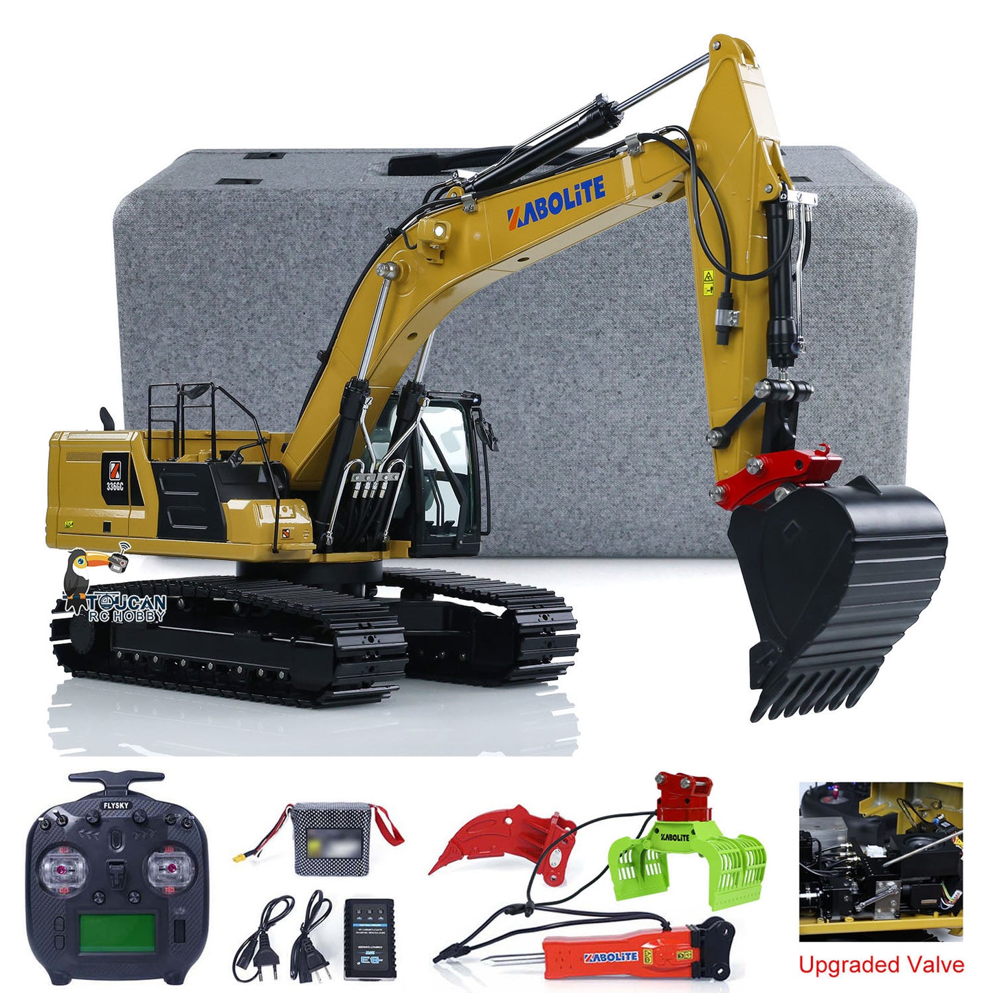 US Warehouse Kabolite K961 100S PRO 1/18 RC Hydraulic Excavator RTR Remote Control Digger Flysky ST8 Radio Electric Claw Hammer