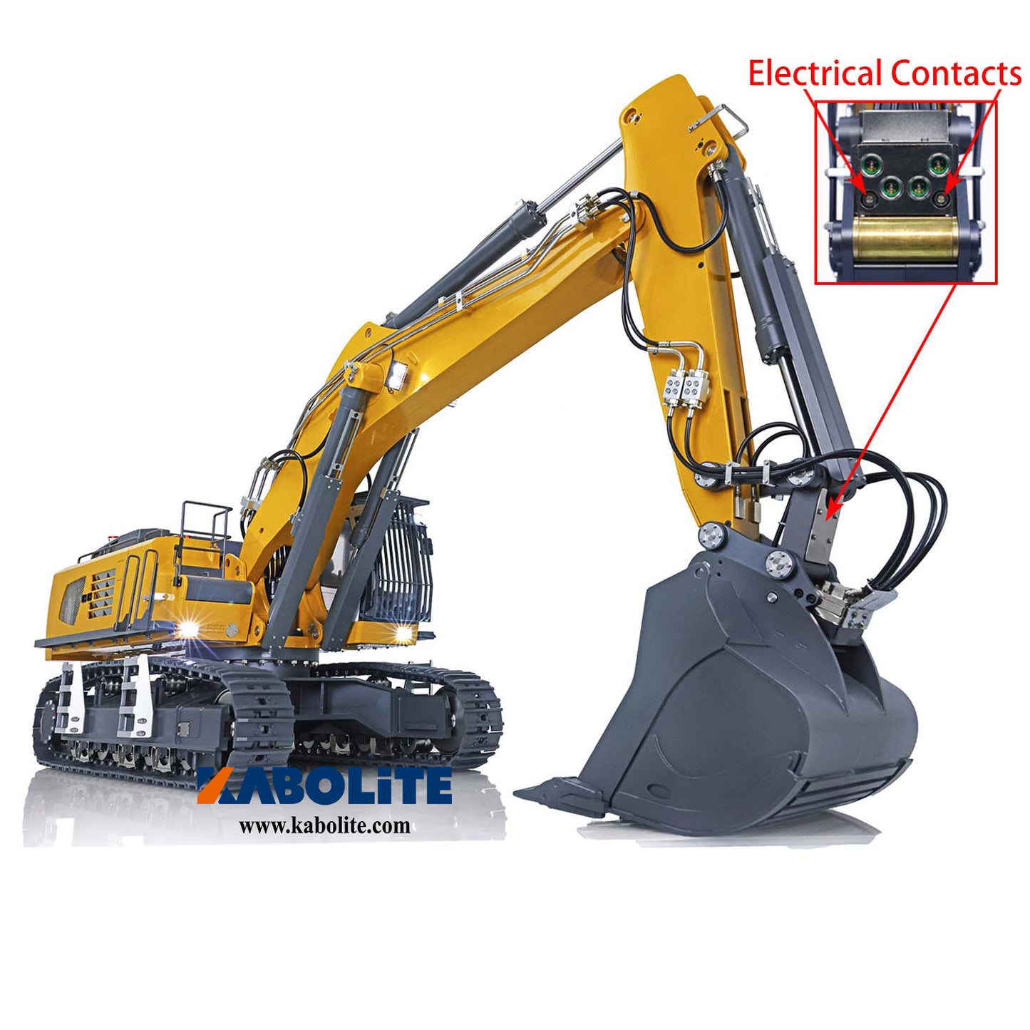Kabolite 1/14 Remote Control Hydraulic Excavator K970 100S Pro RC Digger Hobby Model ESC Servo Motor DIY Upgraded RTR Version