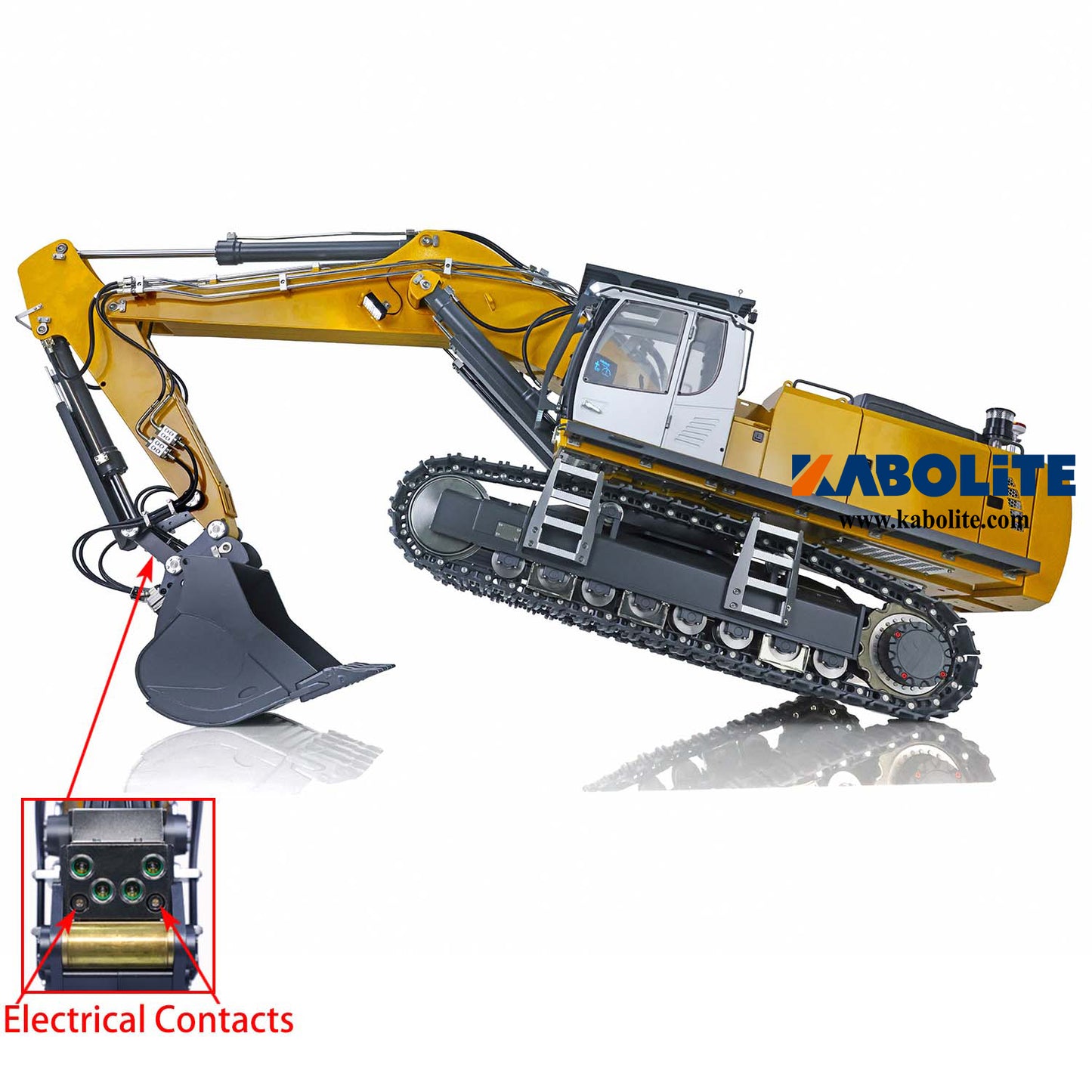Kabolite 1/14 Remote Control Hydraulic Excavator K970 100S Pro RC Digger Hobby Model ESC Servo Motor DIY Upgraded RTR Version