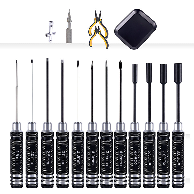 18 in 1 Tool Kits Hole Opener Pliers Screwdrivers Hex Socket Wrench for RC Cars Remote Control Truck Hobby Model DIY Parts