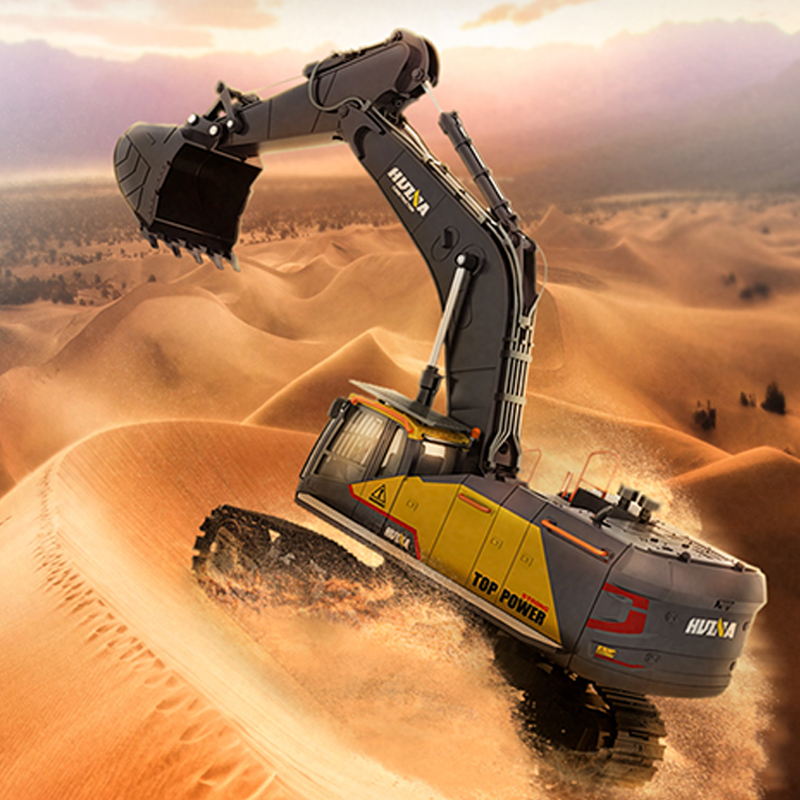 HUINA Toy 1/14 592 RC Tracked Excavator Car Model Gift 2.4G Radio Light Sound Remote Control Construction Vehicle