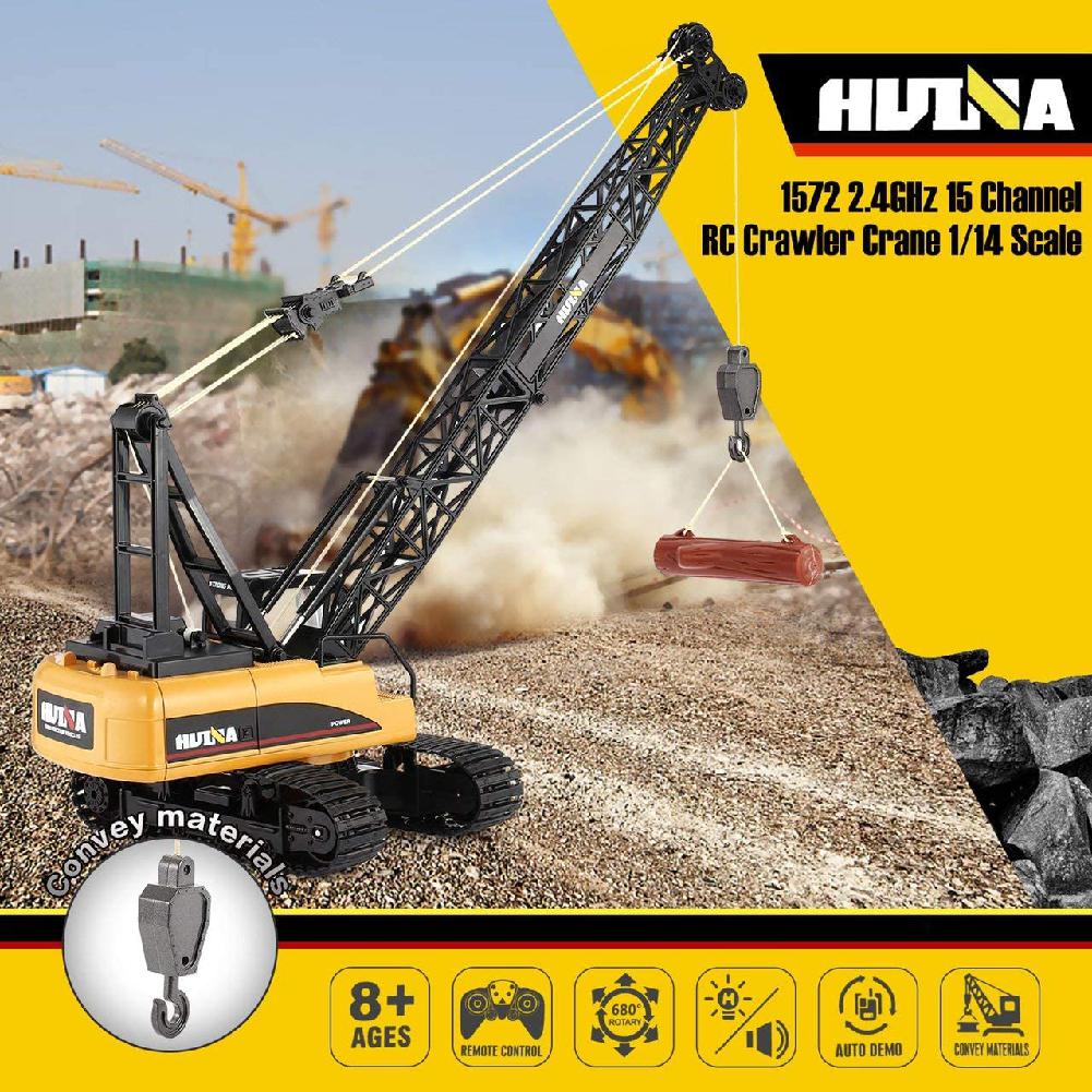 HUINA 572 15CH RC 1/14 Construction Crane Truck Tower Excavator Model Car 1572 Remote Control Toy