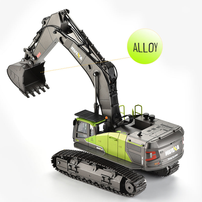 US Stock HUINA 1/14 593 Toys Model RC Excavator Car Gift Battery 2.4G Remote Control Digger
