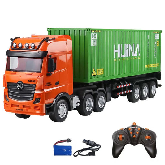 HUINA 1317 1/18 RC Tractor Car Container Trailer Truck 9CH Remote Control Cars Toys Model Gift