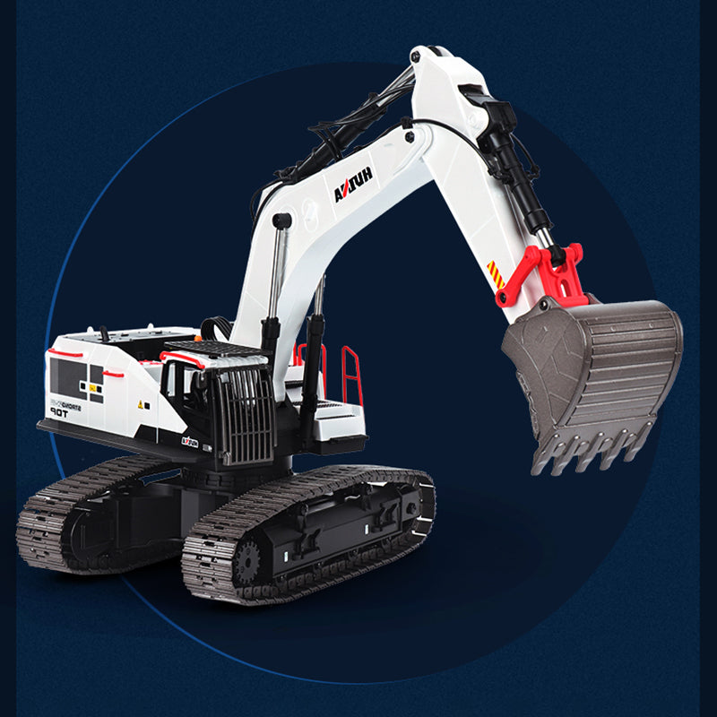 1/14 HUINA RC Metal Excavator Model Toys 1594 Radio Light Battery 22CH Sound Wooden Claw Ball Claw