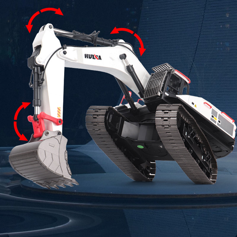 1/14 HUINA RC Metal Excavator Model Toys 1594 Radio Light Battery 22CH Sound Wooden Claw Ball Claw