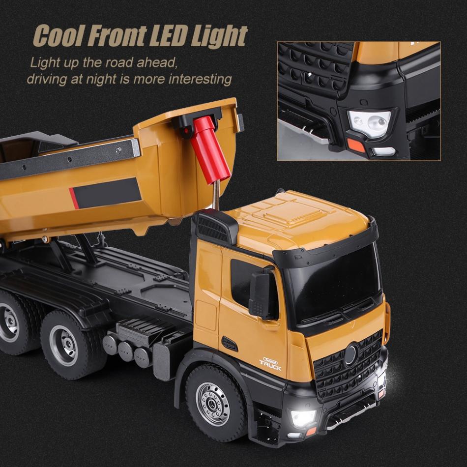 HUINA Toy 573 1/14 RC Dumper Truck Model Car 2.4G Radio Control Battery Light Engineering Vehicle