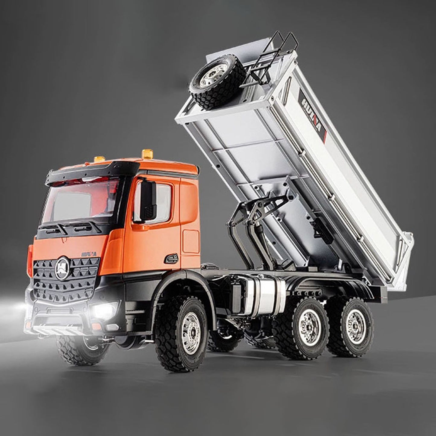 1/14 HUINA 1598 2.4G Remote Control Dumper 6x6 Engineering Transport Vehicle Lifting Rod Tipper Car Light Sound Battery Toys