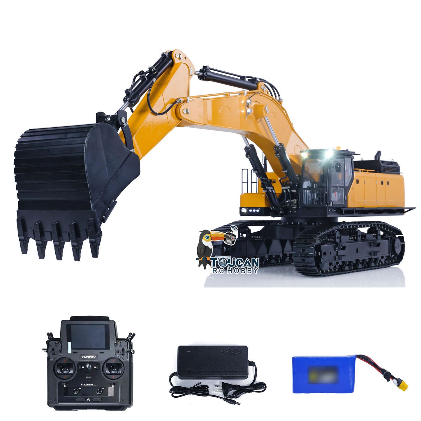 Kabolite K980 1/14 Hydraulic RC Excavator SY980H Giant PL18 Radio Control Digger Model with Light Sound System Ready to Run