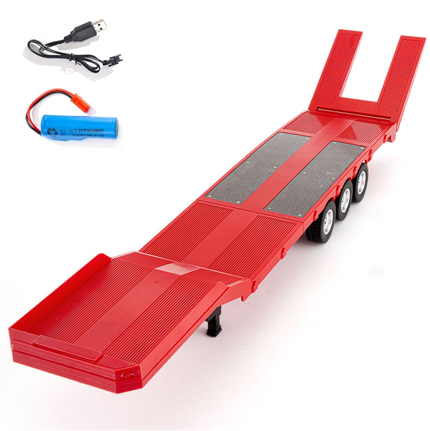 3 Axels Plastic Semi Trailer Flatbed 1502 for 1/18 Remote Control Tractor Truck HUINA 1501 RC Lorry Car Model Upgrade Parts
