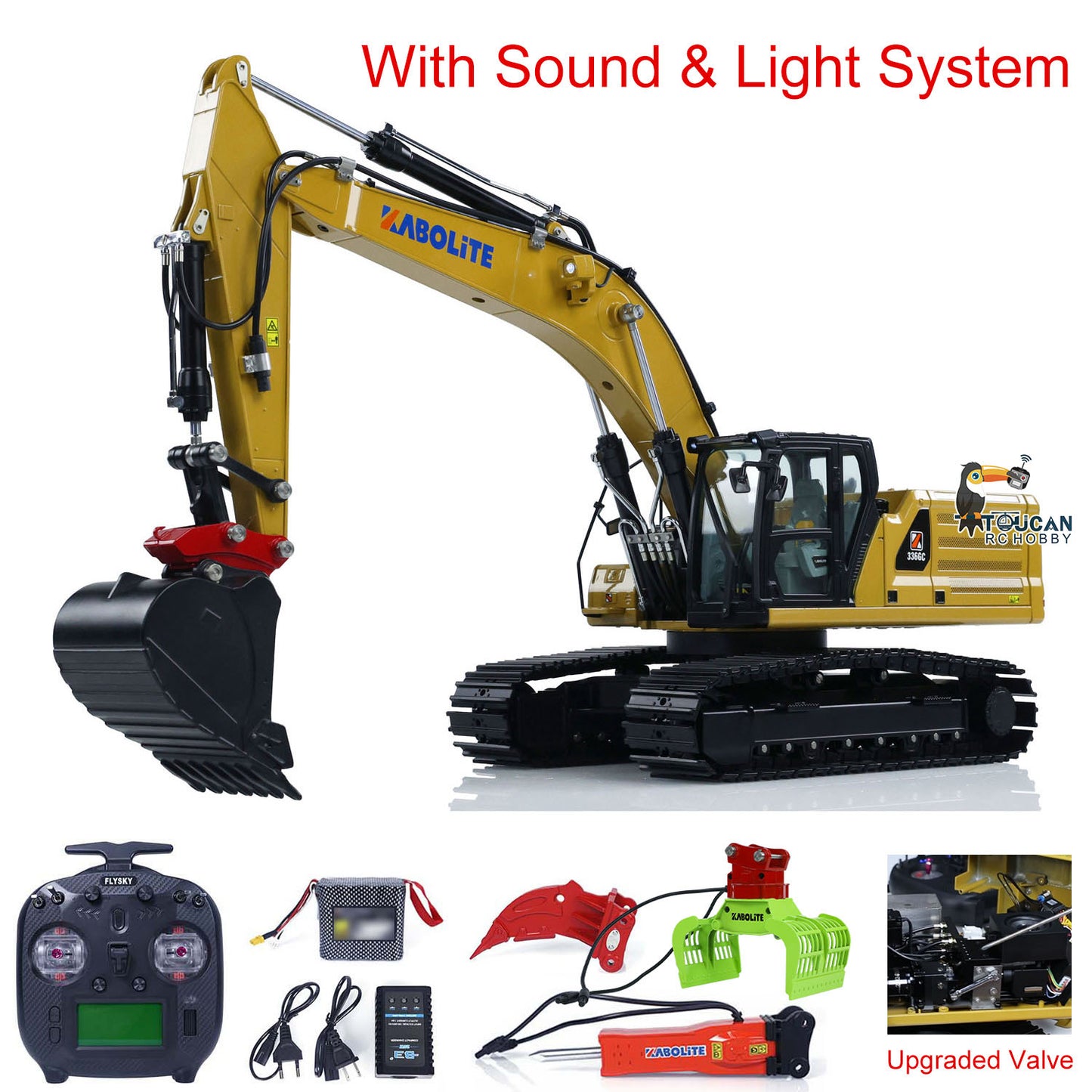 US Warehouse Kabolite K961 100S PRO 1/18 RC Hydraulic Excavator RTR Remote Control Digger Flysky ST8 Radio Electric Claw Hammer