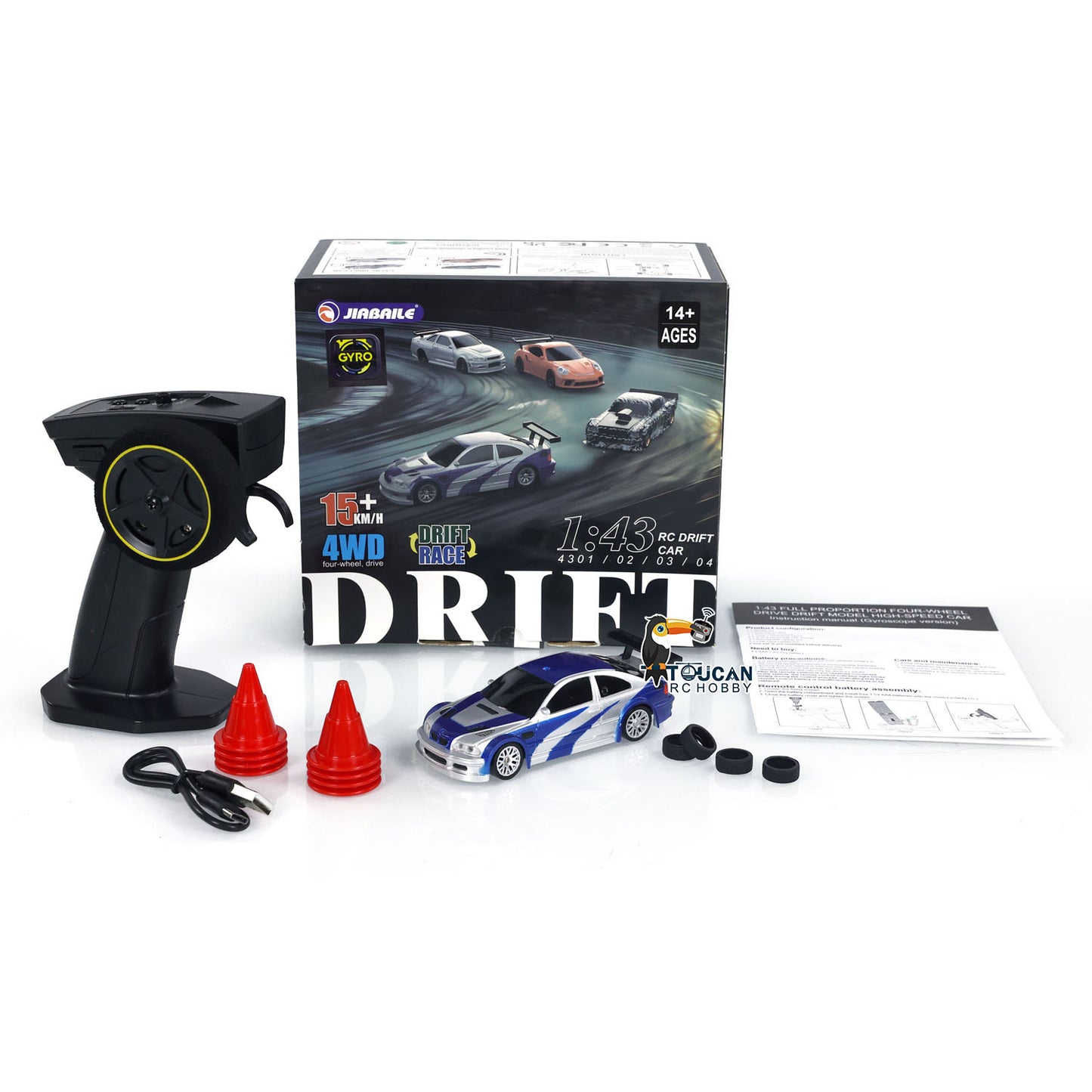 RTR RC Race Car Gyro 4*4 Fully Proportional Control Speed Mini Car Toy 1/43