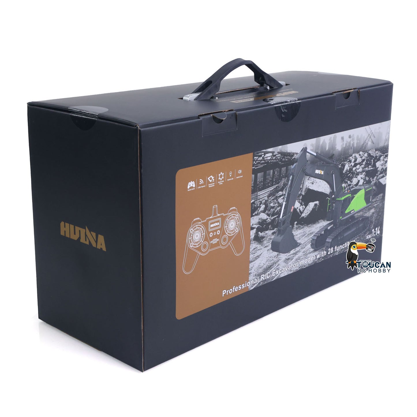 HUINA 1/14 593 Toys Model RC Excavator Car Gift Battery 2.4G Remote Control 28CH Construction Model