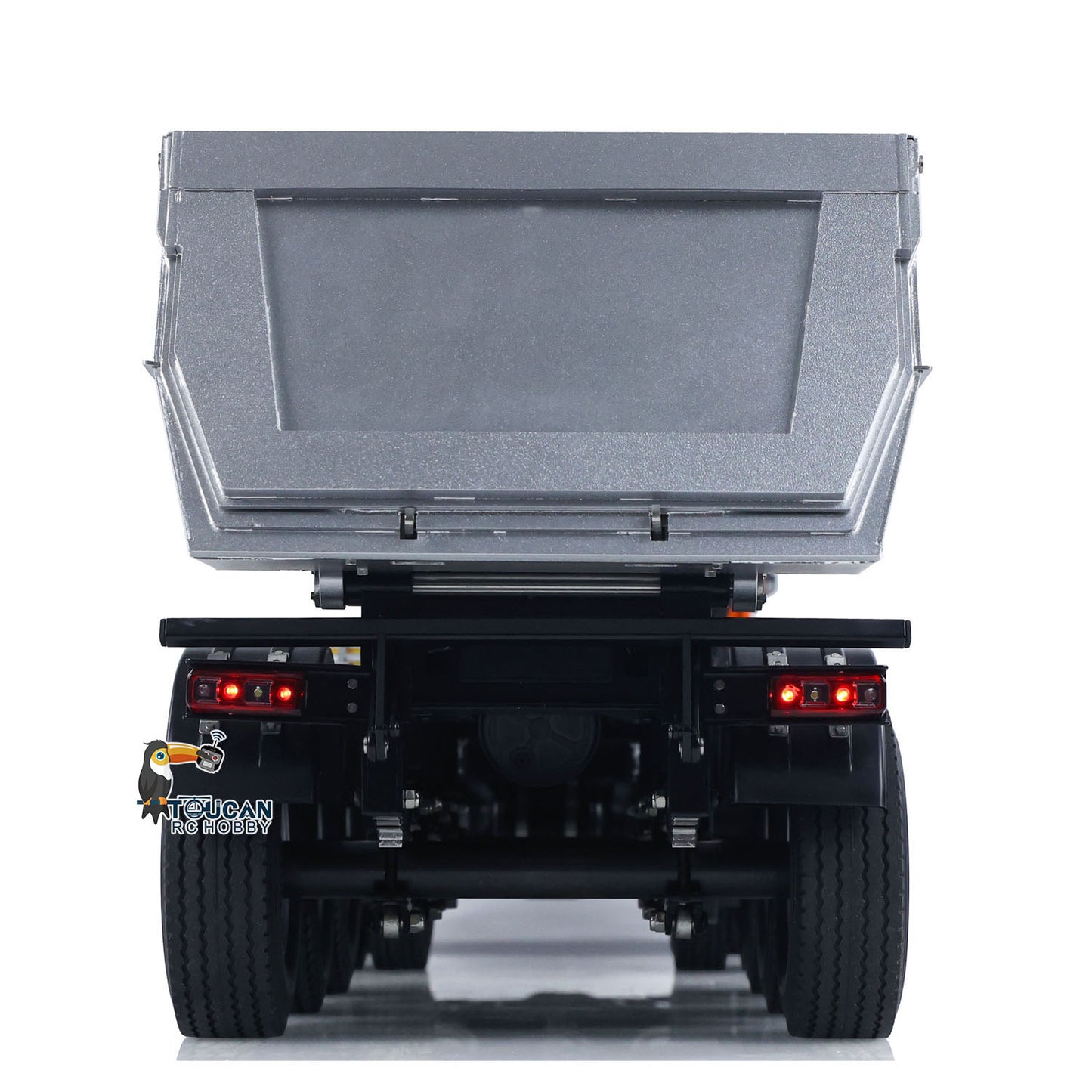 Kabolite K5801 Car 1/14 Scale 4X4 RC Tractor Truck 3Axles AWD W/ Electric Lifting Hopper Dump Trailer Tipper Battery