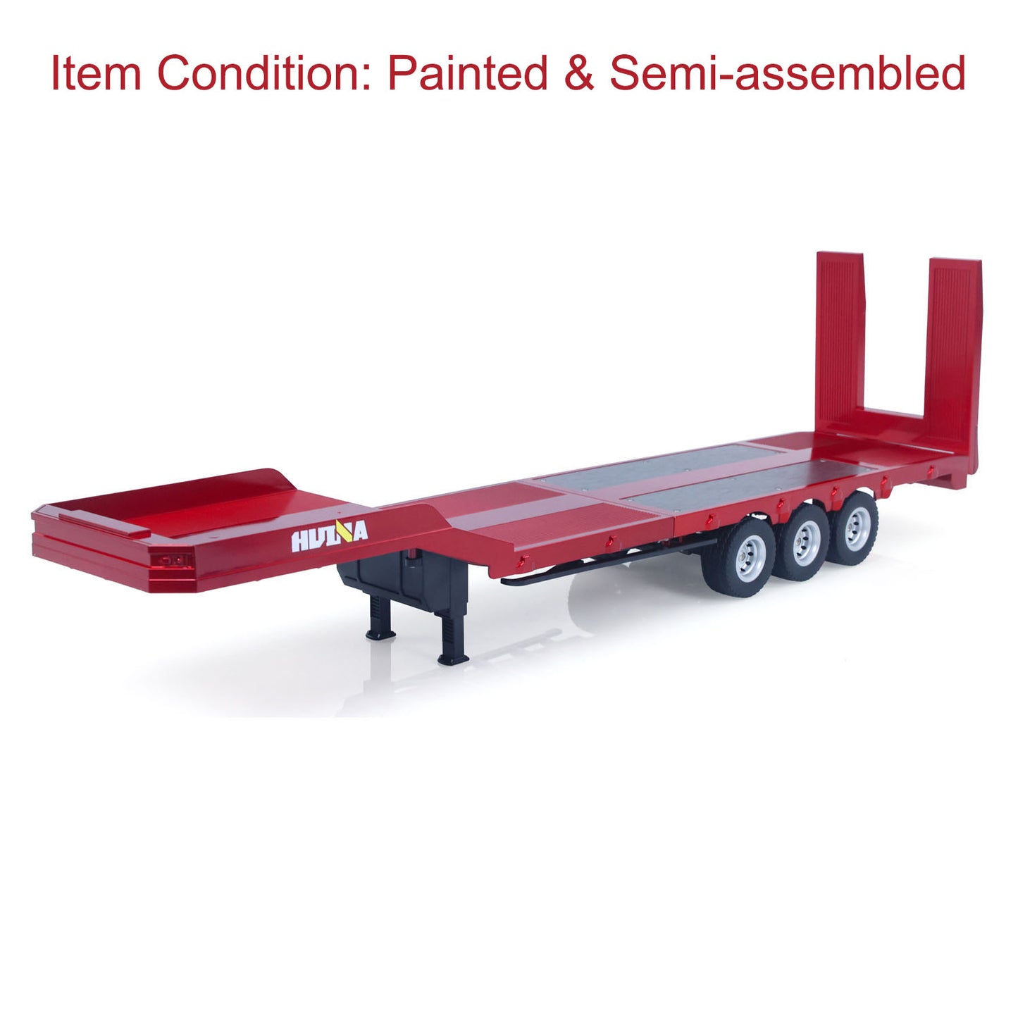 3 Axles Plastic Semi Trailer Flatbed 1502 for 1/18 Remote Control Tractor Truck HUINA 1501 RC Lorry Car Model Upgrade Parts