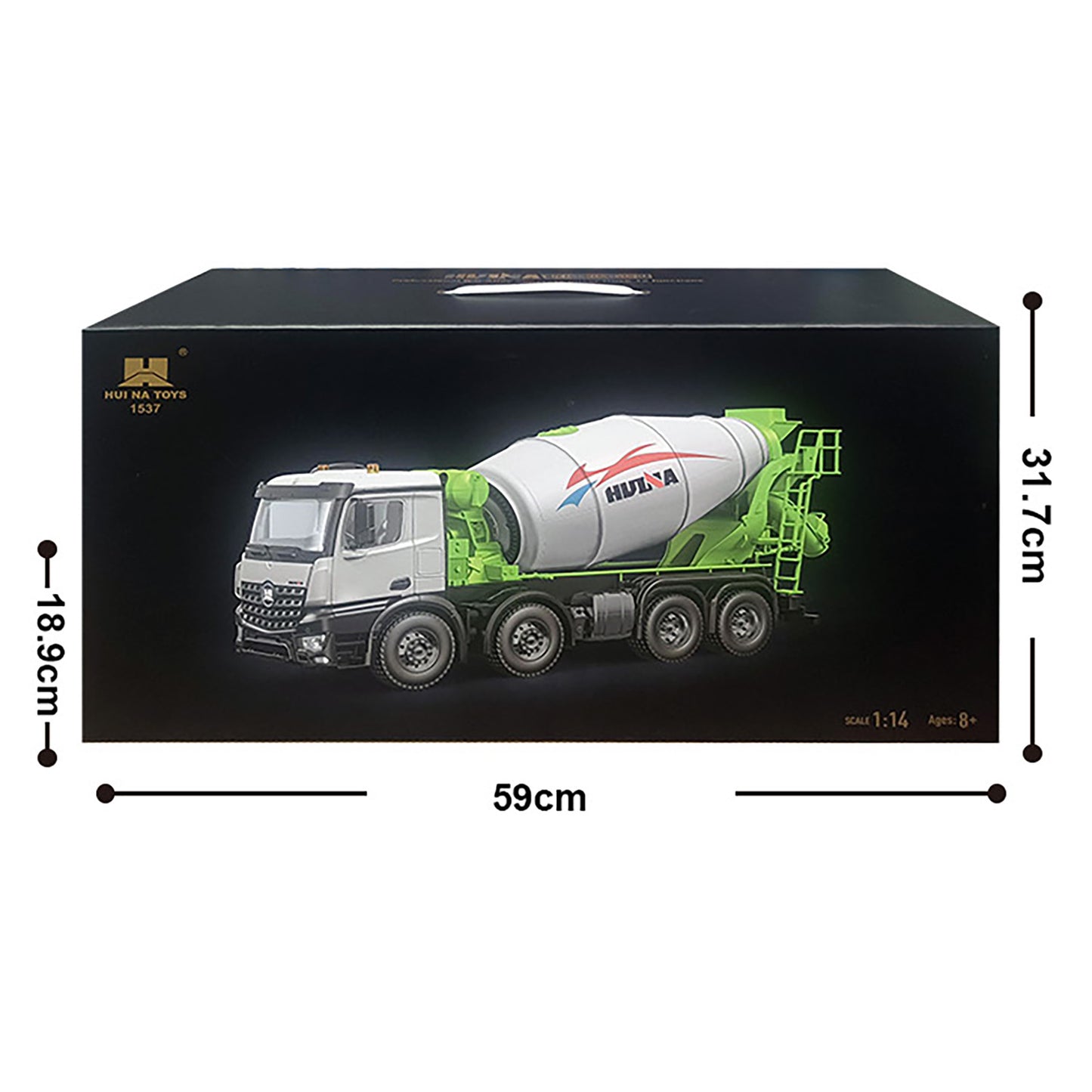 Metal 1/14 RC Mixer Truck RTR 2.4GHz Radio 12CH Light Sound Effects Remote Control Agitating Lorry Finished Model Toys Battery