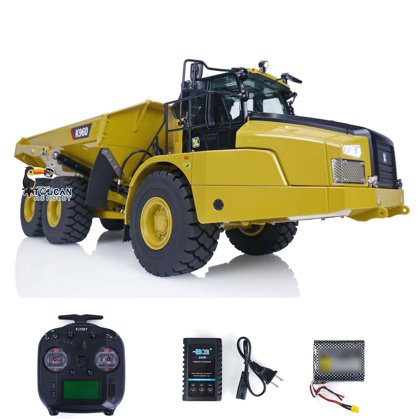 KABOLITE K960 1/20 Hydraulic Machine RC Articulated Truck 6x6 Remote Control Dump Cars Hobby Model DIY Toys for Adults Children