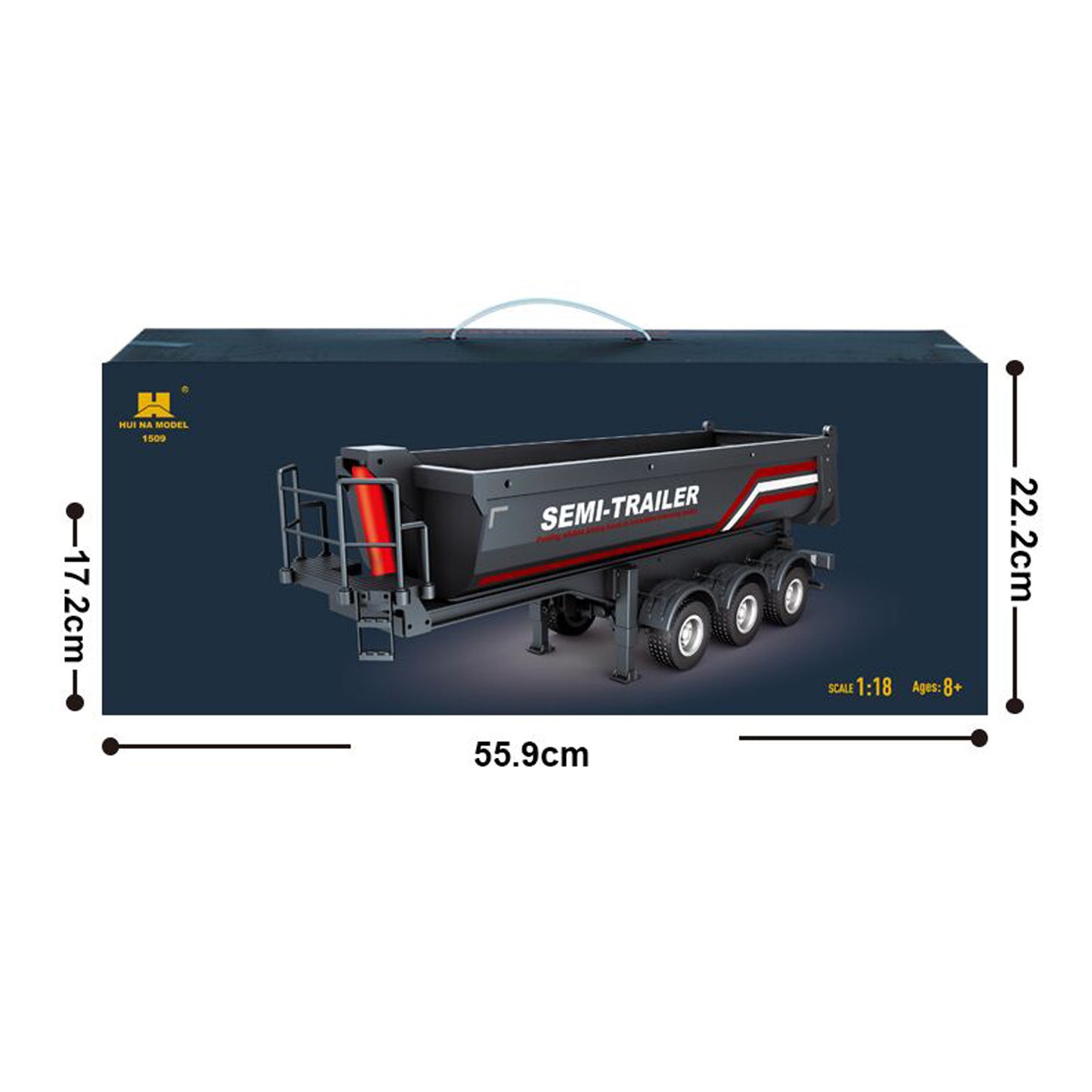 Electric Semi Dump Trailer Light Effect Support Legs For HUINA 1/18 Remote Control Tractor Truck 1501 1501PRO Finished Model