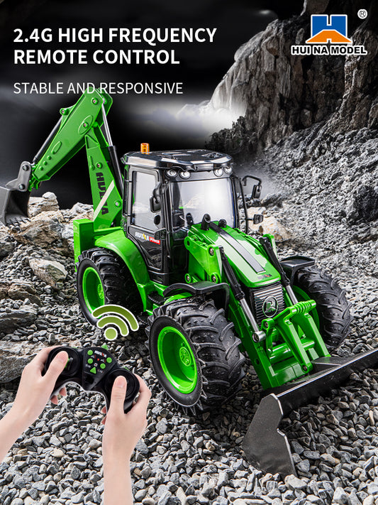 HUINA 1/14 1579 Remote Control Backhoe Excavator 2.4G 9CH RC Loader Model Toys RC Construction Vehicles