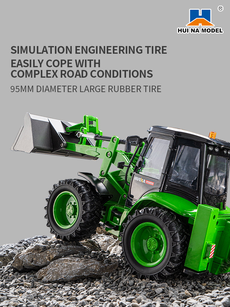 HUINA 1/14 1579 Remote Control Backhoe Excavator 2.4G 9CH RC Loader Model Toys RC Construction Vehicles