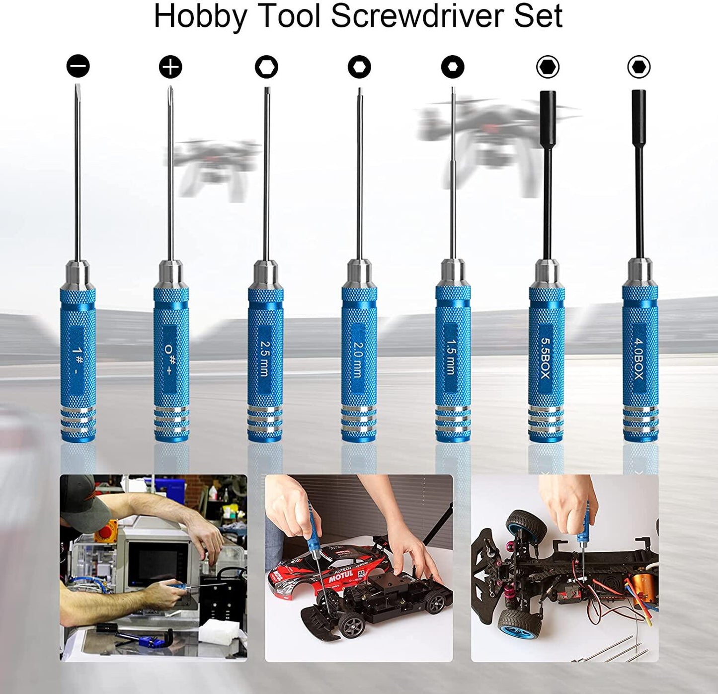 10pcs Metal Screwdriver Pliers RCTools Kits Repair Box Set for RC Airplanes Car Radio Control Truck DIY Model Parts