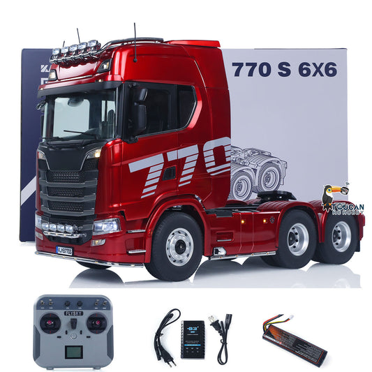 Fast Free Shipping for EU KABOLITE 1/14 770S 100 RC Tractor Truck 6x6 Remote Control Lorry Car 2Speed Gearbox Differential Lock Battery Radio RTR Model