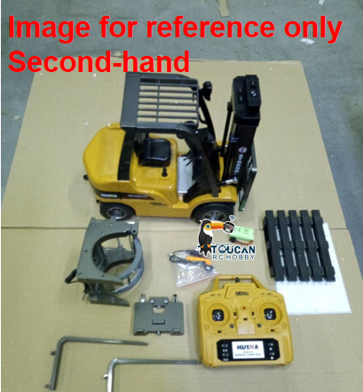 Fast Free Shipping Second Hand EU Stock HIUNA 577 1/14 Electric Lifting Remote Control Forklift Model RC Construction Vehicle Battery Light Sound Effect Battery