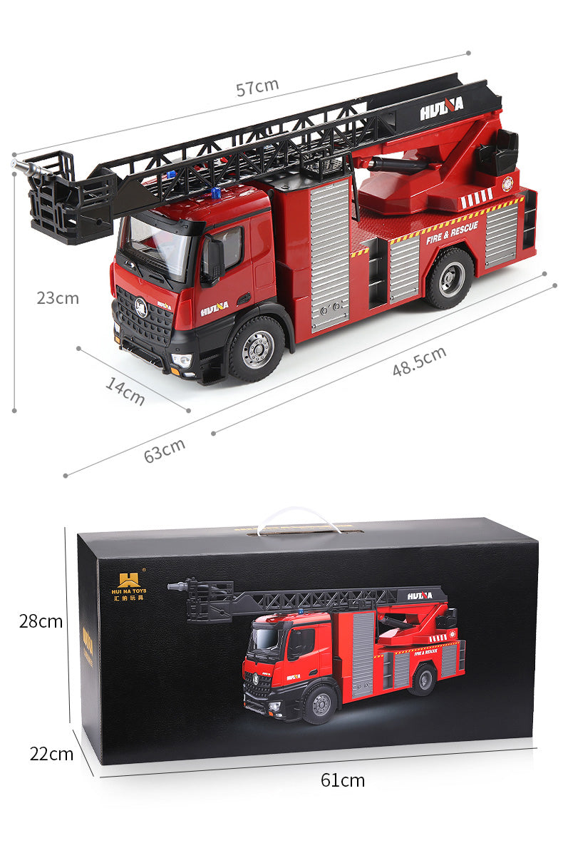 HUINA Toy 1/14 561 Sprayable Scaling Ladder Fire Truck 1561 RC Tractor 2.4G Remote Control Model Car