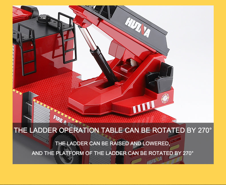 HUINA Toy 1/14 561 Sprayable Scaling Ladder Fire Truck 1561 RC Tractor 2.4G Remote Control Model Car