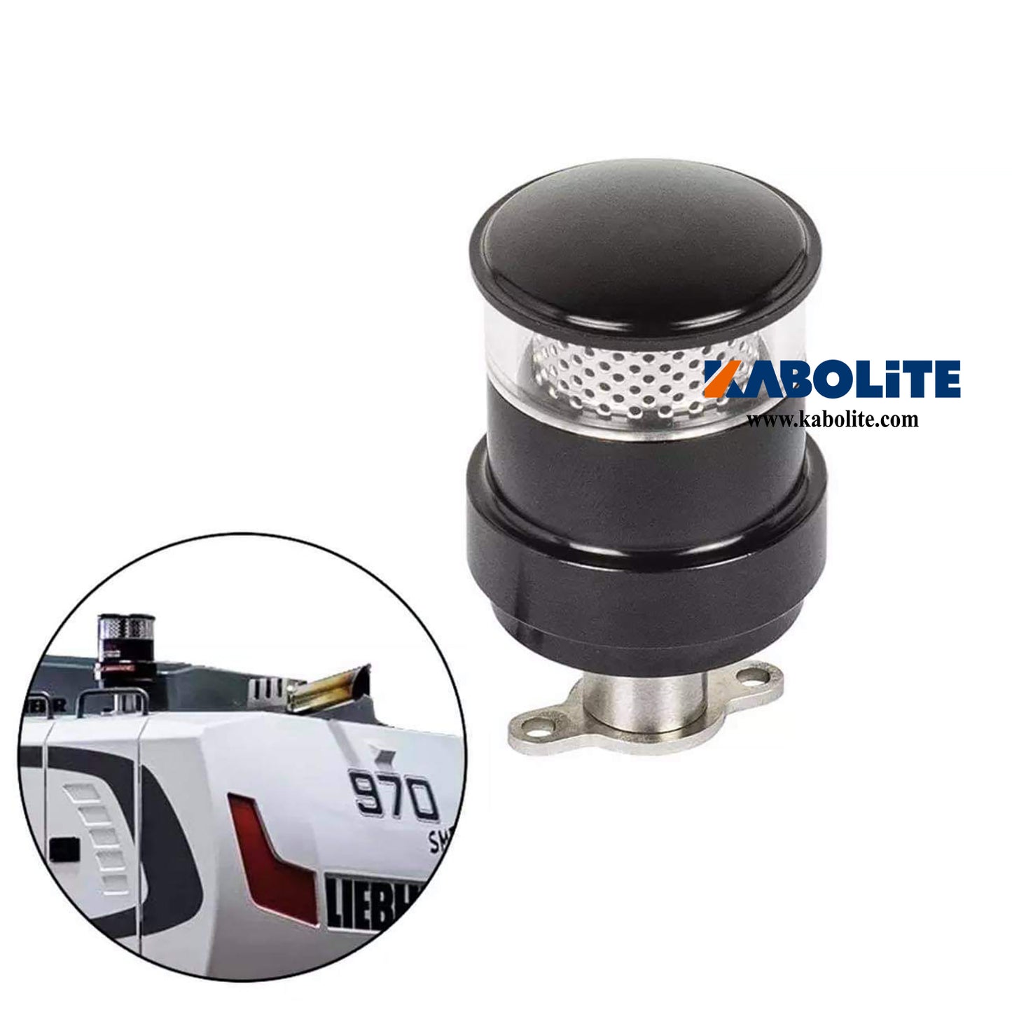 Filter Smoke Gearbox Unit GPS Valve ECS Guard Plate Board Warning Light Controller Motor Sound System for 1/14 K970 RC Digger