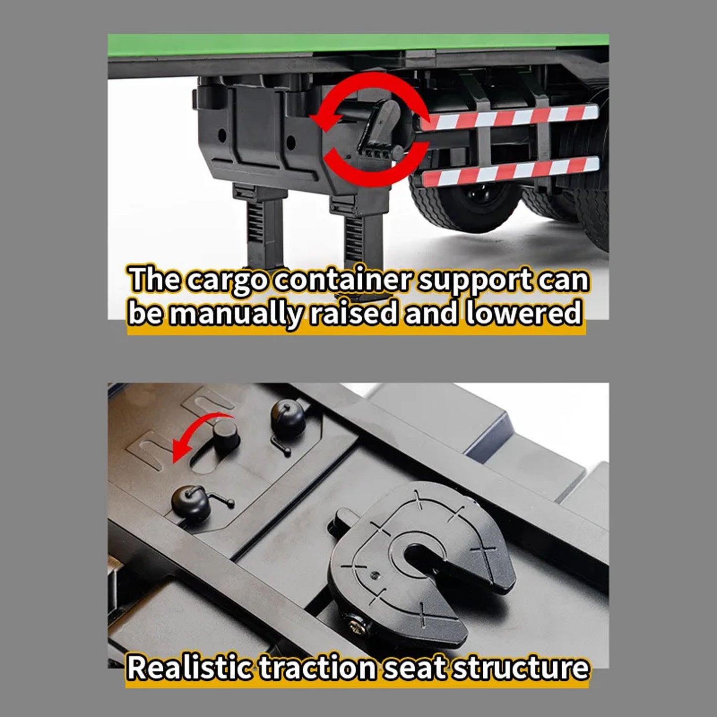 HUINA 1317 1/18 RC Tractor Car Container Trailer Truck 9CH Remote Control Cars Toys Model Gift