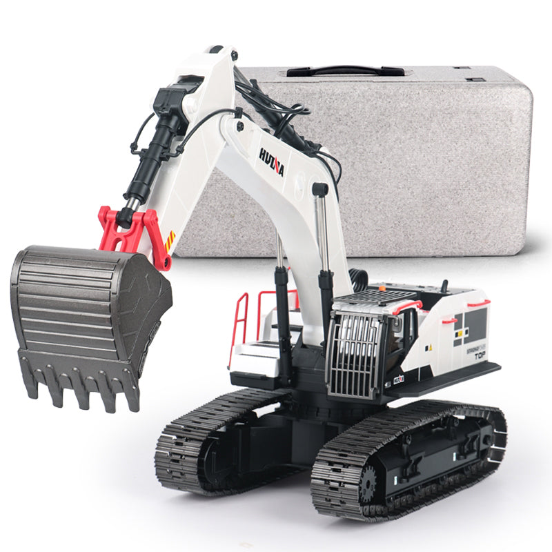 1/14 HUINA RC Metal Excavator Model Toys 1594 Radio Light Battery 22CH Sound Wooden Claw Ball Claw