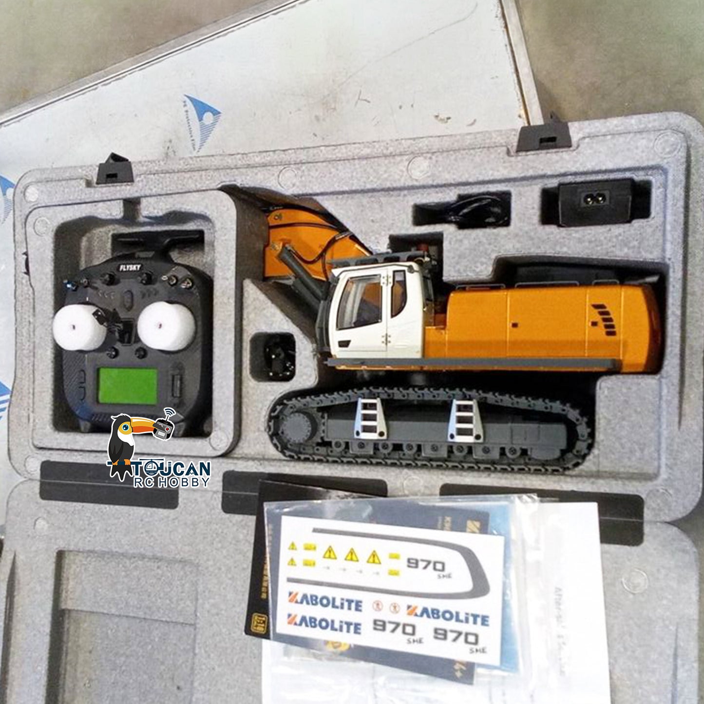 Second Hand CA Stock KABOLITE 1/18 K962 100S Hydraulic Remote Control Excavator RC Digger Construction Vehicle Model Electric Claw Ripper Hammer