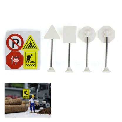 Kabolite Plastic Decorative Traffic Sign Guardrail Barrier Traffic Cones Crash Bucket Spare Parts for 1/14 RC Construction Vehicles Model
