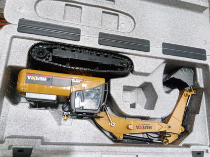 Fast Free Shipping Second Hand US Stock HUINA New Upgrade 580 1/14 Metal Excavator Model Engineering Vehicle Electric Ball Grabber 360 Rotating Shear Claw Sound Lights