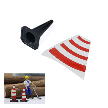Kabolite Plastic Decorative Traffic Sign Guardrail Barrier Traffic Cones Crash Bucket Spare Parts for 1/14 RC Construction Vehicles Model