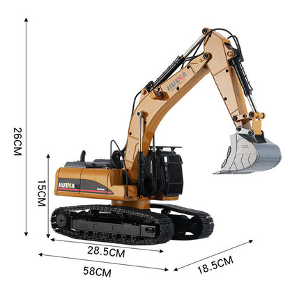 EU Stock HUINA Metal New Upgrade 580 1/14 RC Excavator Engineering Vehicle Model Electric Hammer Electric Timber Grab Ball Grabber Shear