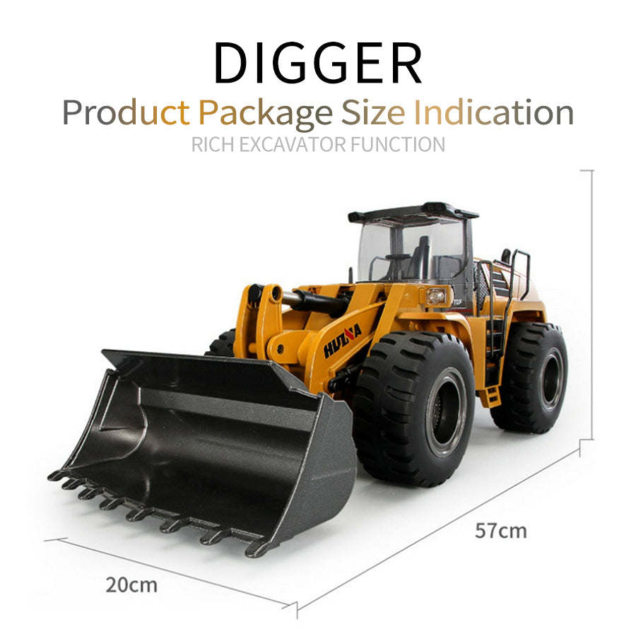 1/14 HUINA Toys 2.4G Radio Controlled Loader 1583 Electric Lifting System Lights Sound RC Construction Vehicles Assembled