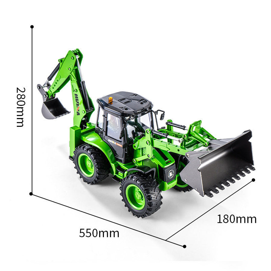 HUINA 1/14 1579 Remote Control Backhoe Excavator 2.4G 9CH RC Loader Model Toys RC Construction Vehicles