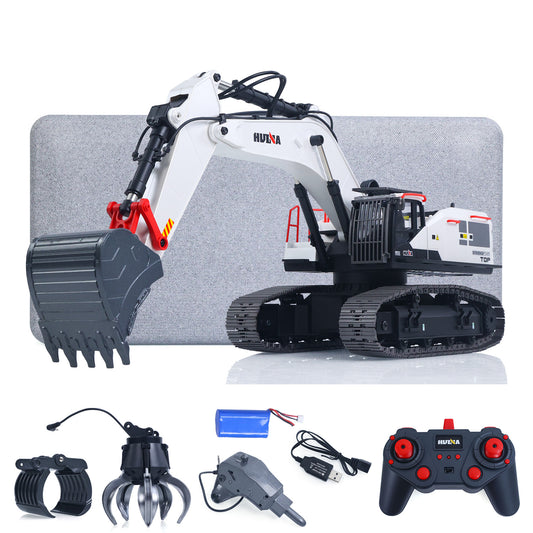 HUINA 1/14 1594 Metal RC Excavator Model Bucket Drill Ball Wooden Claw Light Sound Battery&nbsp;Remote Control Vehicle