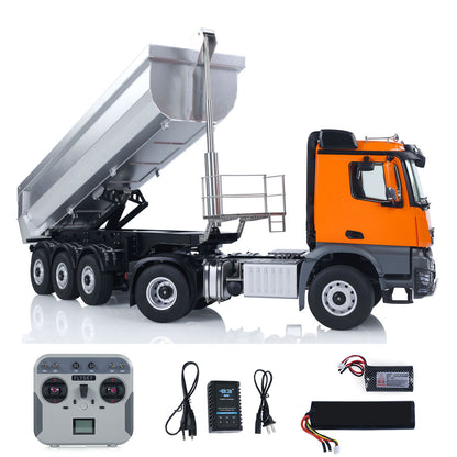 EU Stock 2.4G Kabolite 1/14 4X4 RC Tractor Truck 5801 3Axles Electric Lifting Dump Trailer Sound Light 2 Speed Transmission