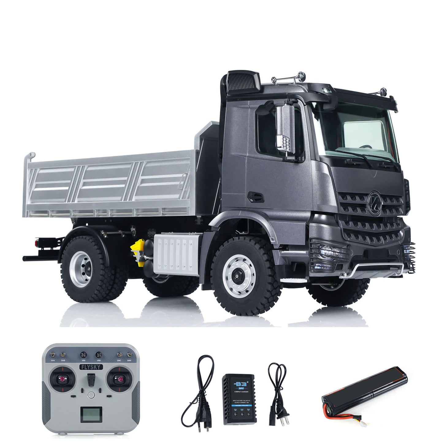 EU Stock Kabolite 1/14 4x4 5701 RC Dumper Truck Model 3 in 1 Mainboard 2 Speed Gearbox 2.4G Radio System Servo Motor Light Sound