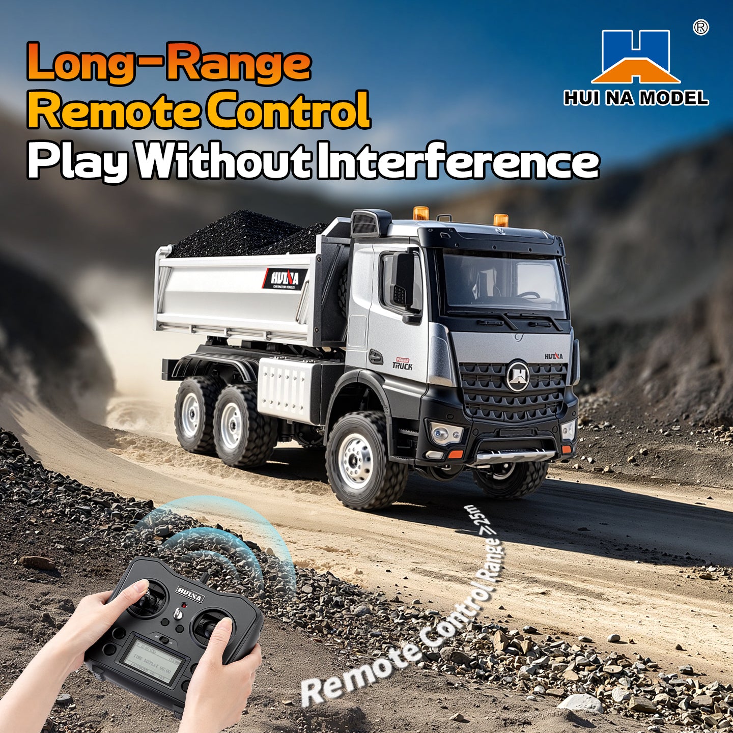 Pre-order HUINA 1598PRO 1/14 Metal Remote Control Dump Truck 6X6 Engineering Vehicle Electric RC Tipper Model Light Sound System Battery