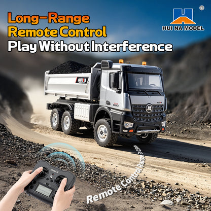 Pre-order HUINA 1598PRO 1/14 Metal Remote Control Dump Truck 6X6 Engineering Vehicle Electric RC Tipper Model Light Sound System Battery
