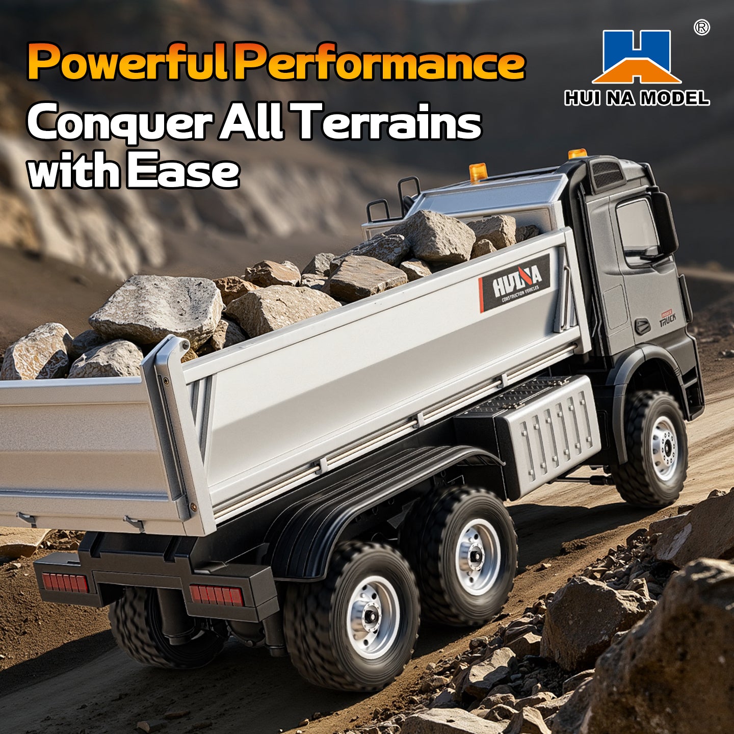 Pre-order HUINA 1598PRO 1/14 Metal Remote Control Dump Truck 6X6 Engineering Vehicle Electric RC Tipper Model Light Sound System Battery