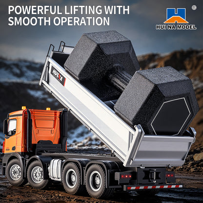 Pre-order HUINA 1/14 Metal Remote Control Dump Truck 1536-1 8X8 Electric Lifting RC Tipper Finished Model RTR Light Sound Effects Battery