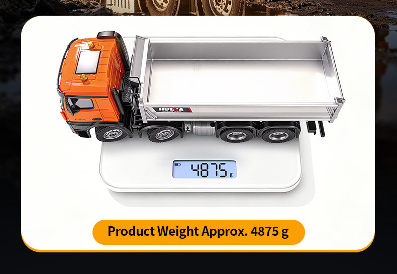 Pre-order HUINA 1/14 Metal Remote Control Dump Truck 1536-1 8X8 Electric Lifting RC Tipper Finished Model RTR Light Sound Effects Battery