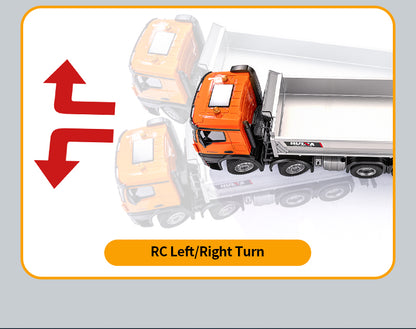 Pre-order HUINA 1/14 Metal Remote Control Dump Truck 1536-1 8X8 Electric Lifting RC Tipper Finished Model RTR Light Sound Effects Battery